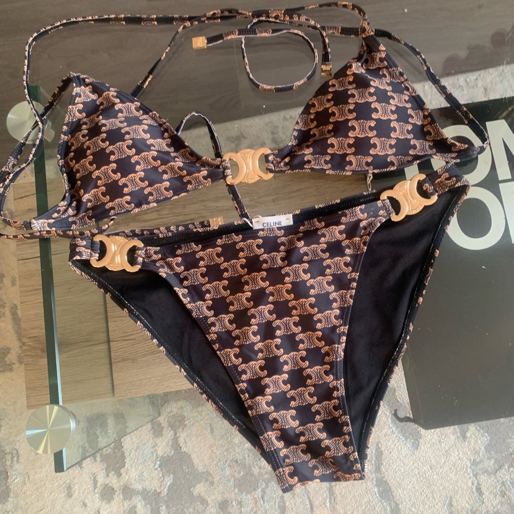 Black and Brown Bikini Set